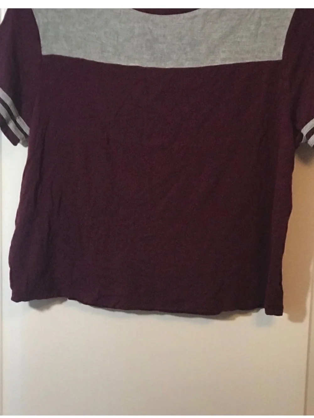 Justice Girls Maroon and Gray Athletic Graphic Tee